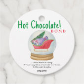 Hete chocolade bom tag.Winter hete cacaobom Bedankjes Labels (Voorkant)
