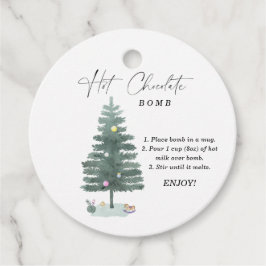 Hete chocolade bom tag.Winter hete cacaobom Bedankjes Labels