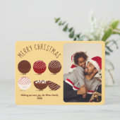 Hete Chocolade Bomb Fun Foto Kerstmis Feestdagenkaart (Staand voorkant)