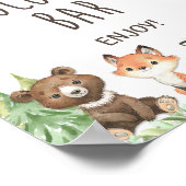 Hete chocolade borden Woodland Dieren Birthday Poster (Hoek)