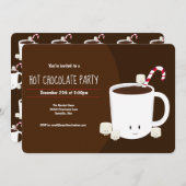 Hete Chocolade Bruin Kerstmis Partij Horizontaal Kaart (Voorkant / Achterkant)