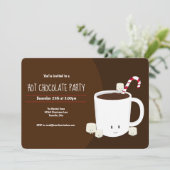 Hete Chocolade Bruin Kerstmis Partij Horizontaal Kaart (Staand voorkant)