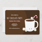 Hete Chocolade Bruin Kerstmis Partij Horizontaal Kaart (Voorkant)