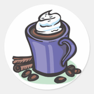 hete chocolade cacao ronde sticker