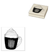 Hete Chocolade Cacao slagroom Winter Drink Rubberstempel (Gestempeld)