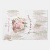 Hete Chocolade & Cookies Naam Roze Kerstmis Theedoek (Horizontaal)