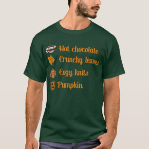 Hete chocolade crunchy bladeren cozy knul pompoen t-shirt