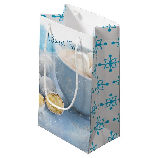 Hete chocolade en behandelingen klein cadeauzakje (Voorkant Gekanteld)