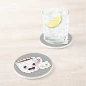 Hete chocolade en Marshmallow-Onderzetter Zandsteen Onderzetter (Zijkant)