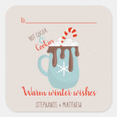 Hete chocolade en Marshmallows Vierkante Sticker (Voorkant)