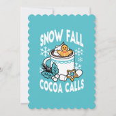 Hete Chocolade en Winter Charme - Sneeuwval Chocol Kaart (Voorkant)