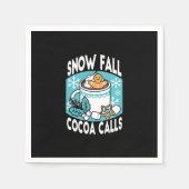 Hete Chocolade en Winter Charme - Sneeuwval Chocol Servet (Voorkant)