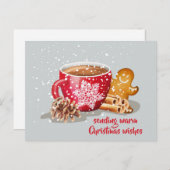 Hete Chocolade Gingerbread Kerstwensen Feestdagenkaart (Voorkant / Achterkant)