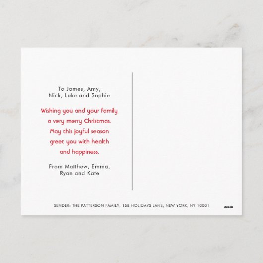 Hete Chocolade Gingerbread Kerstwensen Feestdagenkaart (Achterkant)