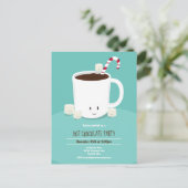 Hete Chocolade Hete Cacao Blauwgroen Kerstfeest Uitnodiging Briefkaart (Staand voorkant)