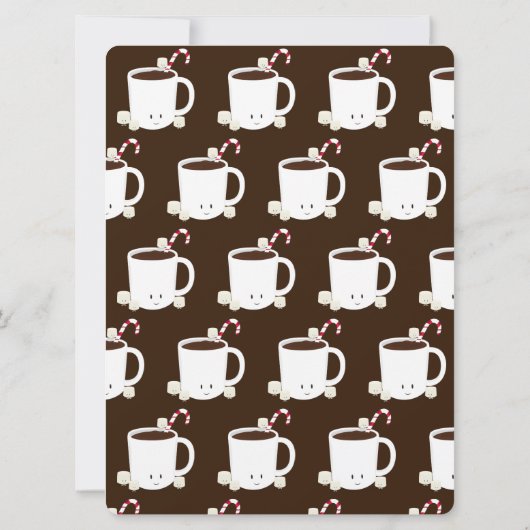 Hete Chocolade Hete Cacao Bruin Wit Xmas Partij Kaart (Achterkant)