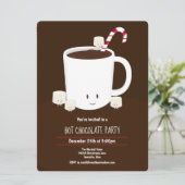 Hete Chocolade Hete Cacao Bruin Wit Xmas Partij Kaart (Staand voorkant)