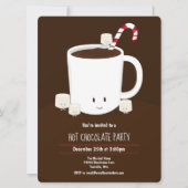 Hete Chocolade Hete Cacao Bruin Wit Xmas Partij Kaart (Voorkant)