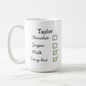 Hete chocolade/hete cacao persoonlijke voorkeur mo koffiemok (Links)