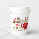 Hete Chocolade & Kerst Fantasievolle Feestdagen Papieren Bekers (Achterkant)