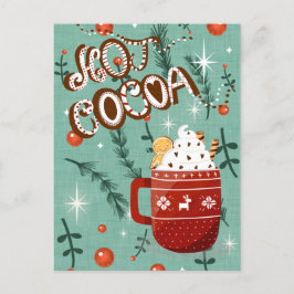 Hete Chocolade - Kerst Holiday Mok Blauw Feestdagenkaart
