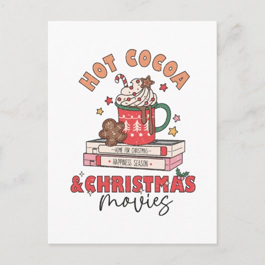Hete Chocolade & Kerstfilms Briefkaart (Voorkant)