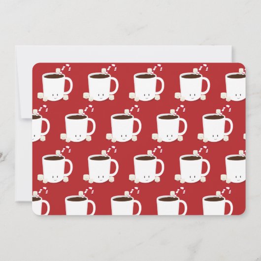 Hete Chocolade Kerstmis Partij Horizontaal Kaart (Achterkant)