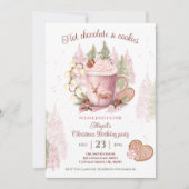 Hete Chocolade Kerstmis Verjaardagsfeestuitnodigin Kaart (Voorkant)