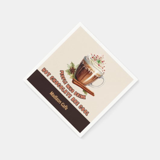 Hete Chocolade Koele Mensen Aangepaste Naam Servet (Hoek)