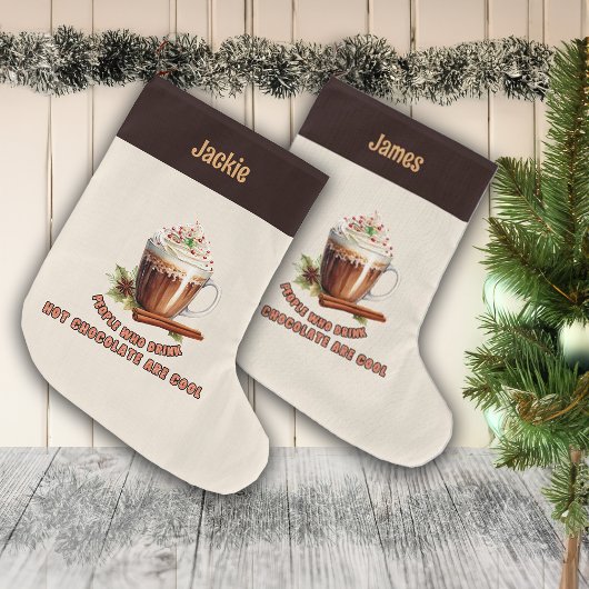 Hete Chocolade Koele Mensen Grote Kerstsok