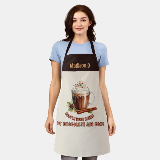 Hete Chocolade Koele Mensen Schort (Gedragen)