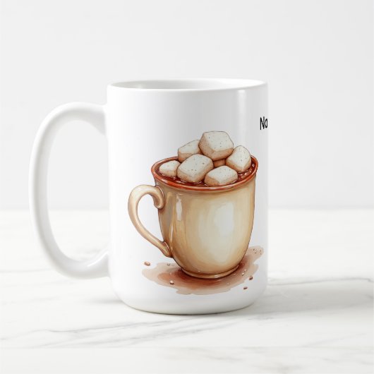 Hete Chocolade Marshmallow Mok op een Mok (Links)