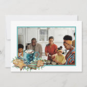 Hete Chocolade met Cookies en Groen Vlakke Foto Feestdagenkaart (Voorkant)