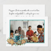 Hete Chocolade met Cookies en Groen Vlakke Foto Feestdagenkaart (Voorkant / Achterkant)