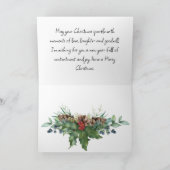 Hete Chocolade met Holly en Wintergroen Feestdagen Kaart (Binnen)