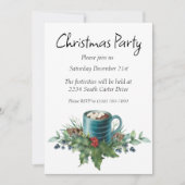 Hete Chocolade met Holly en Wintergroen Kaart (Voorkant)