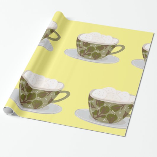 Hete chocolade met Marshmallows Cadeaupapier (Uitgerold)