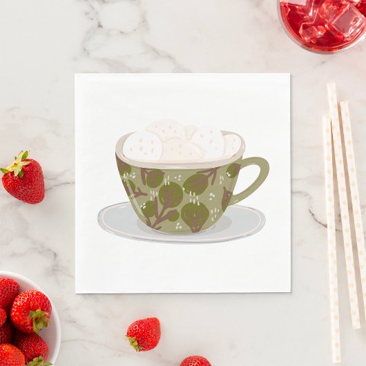 Hete chocolade met Marshmallows Servet