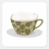 Hete chocolade met Marshmallows Vierkante Sticker (Voorkant)