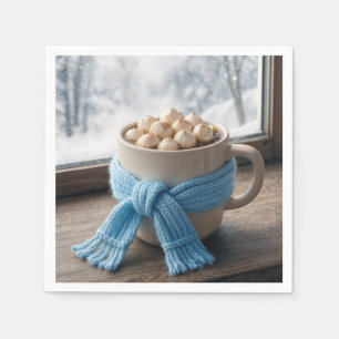 Hete Chocolade Met Winter Sjaal Servet