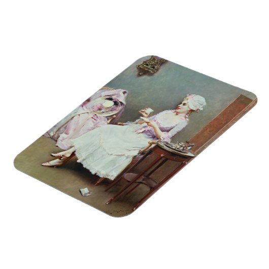 Hete chocolade (olie op doek) magneet (Linkerzijde)