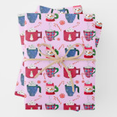 Hete chocolade pepermunt partij inpakpapier vel (In situ)