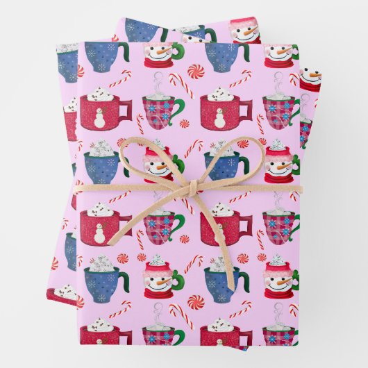 Hete chocolade pepermunt partij inpakpapier vel (In situ)