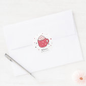Hete Chocolade Retro Sfeer Ronde Sticker (Envelop)
