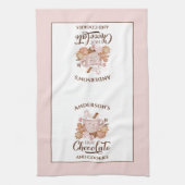 Hete Chocolade Roze Kerstmis Naam Keukenhanddoek (Verticaal)