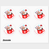 Hete Chocolade Schattige Gingerbread Christmas Ronde Sticker (Vel)