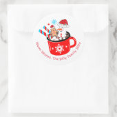 Hete Chocolade Schattige Gingerbread Christmas Ronde Sticker (Tas)