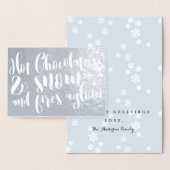 Hete Chocolade & Sneeuwrijm Typografie Ontwerp Folie Kaarten (Display)