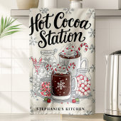 Hete Chocolade Station Persoonlijke Kerstmis Theedoek