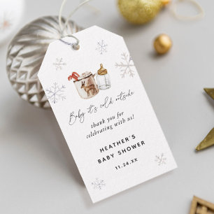 Hete Chocolade Winter Baby Shower Favoren Cadeaulabel